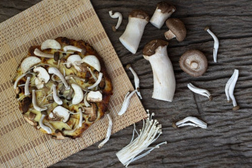 Vegan Neapolitan Pizza with King Oyster Mushrooms