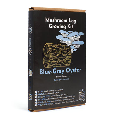 Blue-Grey Oyster Mushroom Log Growing Kit - Gift Option